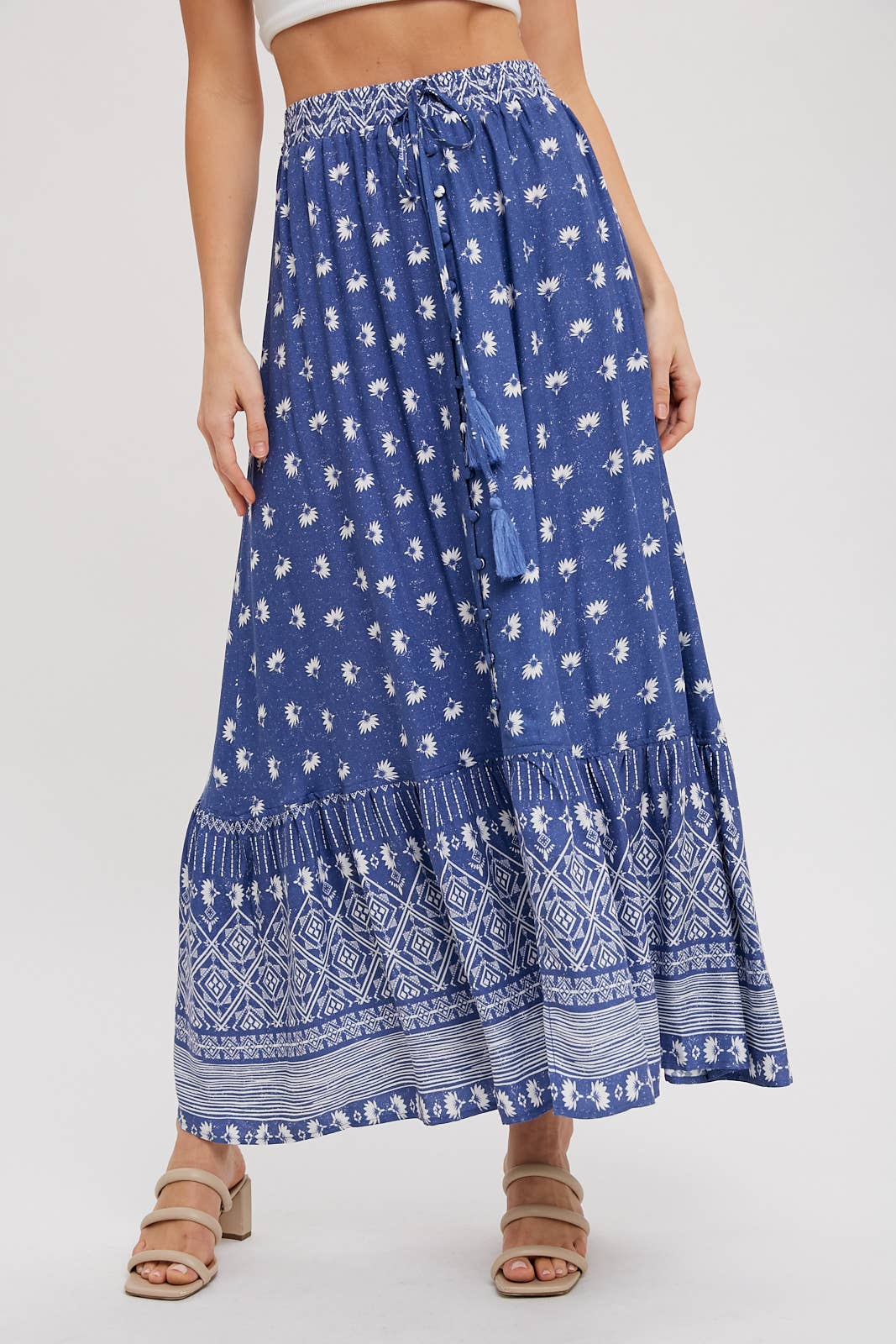 Boho Print Maxi Skirt