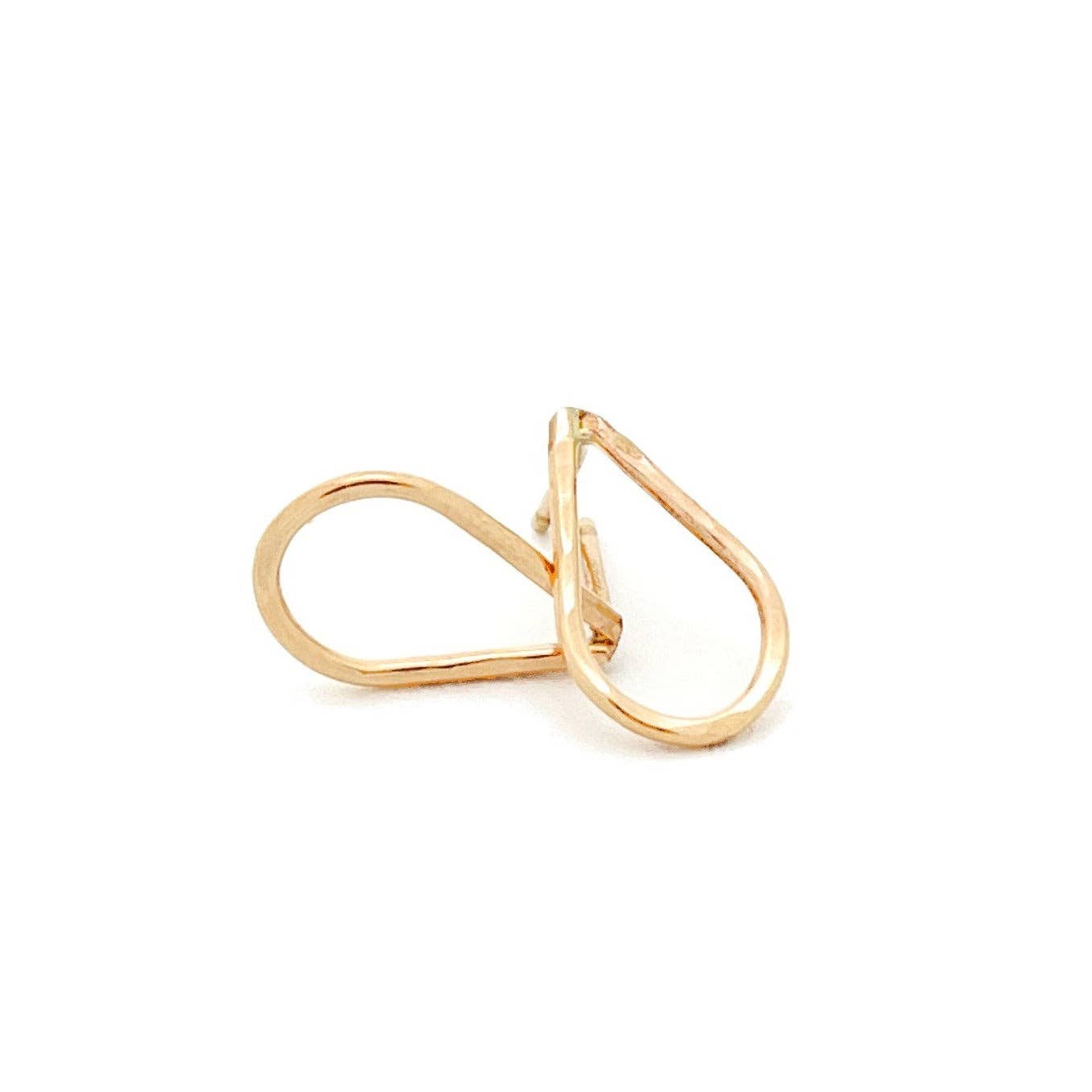 Hammered Teardrop Stud Earrings -Hypoallergenic Gold