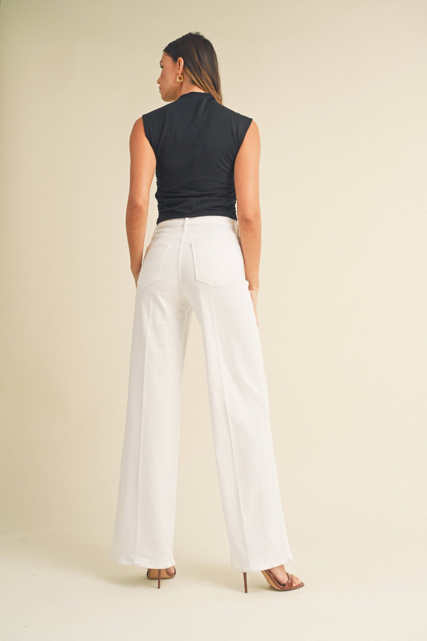 White Palazzo Wide-Leg Jean