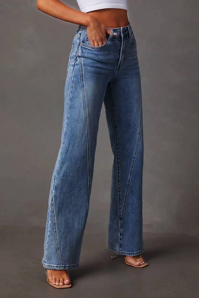 Distressed Washed Denim Jeans