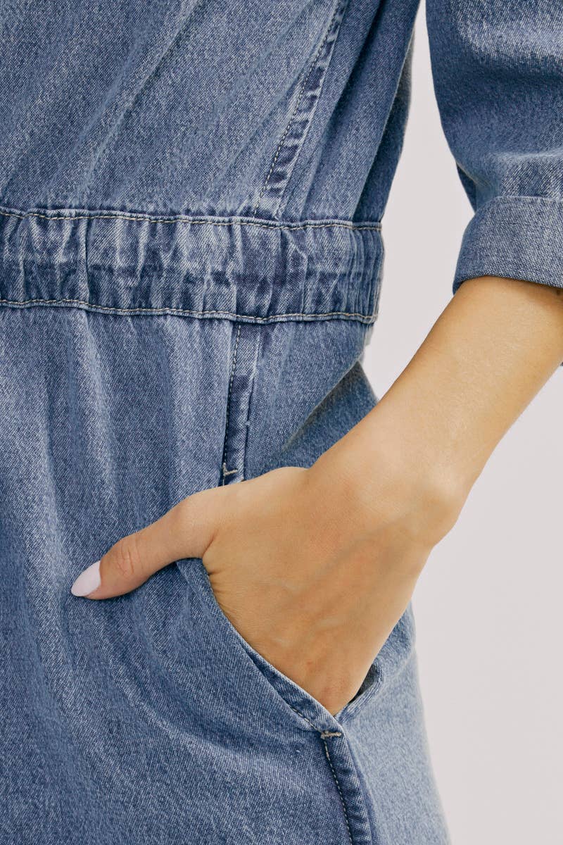 Kan Can Jean Button Down Dress