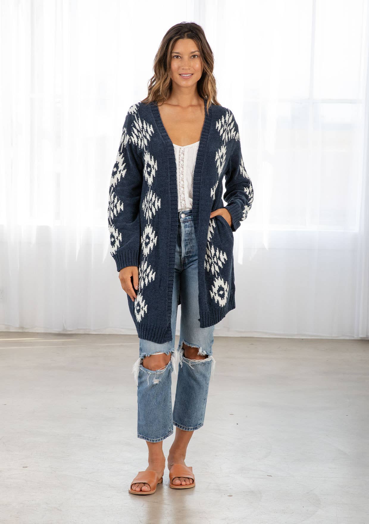 Southwestern Open Front Cardigan