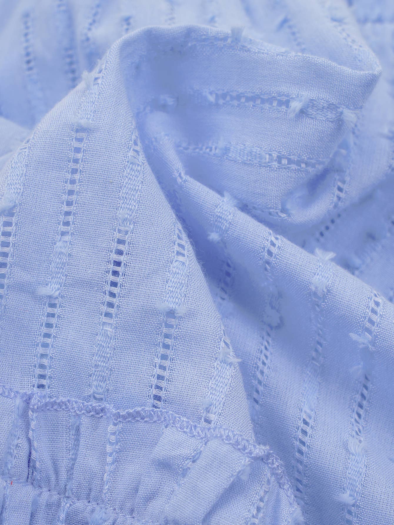 Eyelet Ruffle Trim Tiered Dress