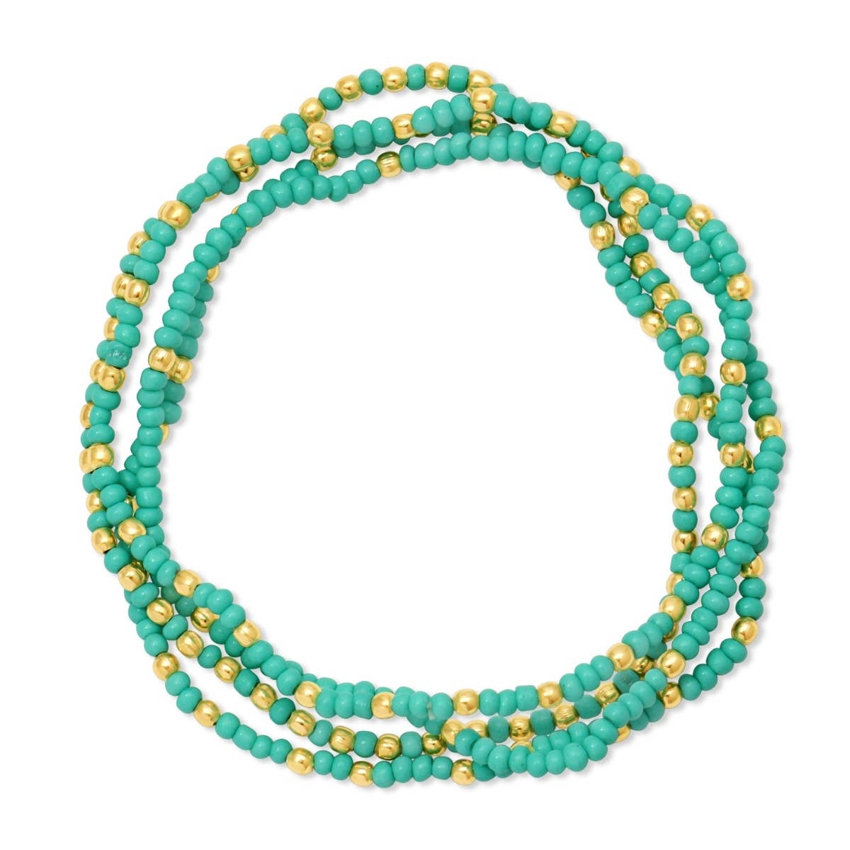 Solid Color 2mm Seed Bead Bracelets: Aquamarine