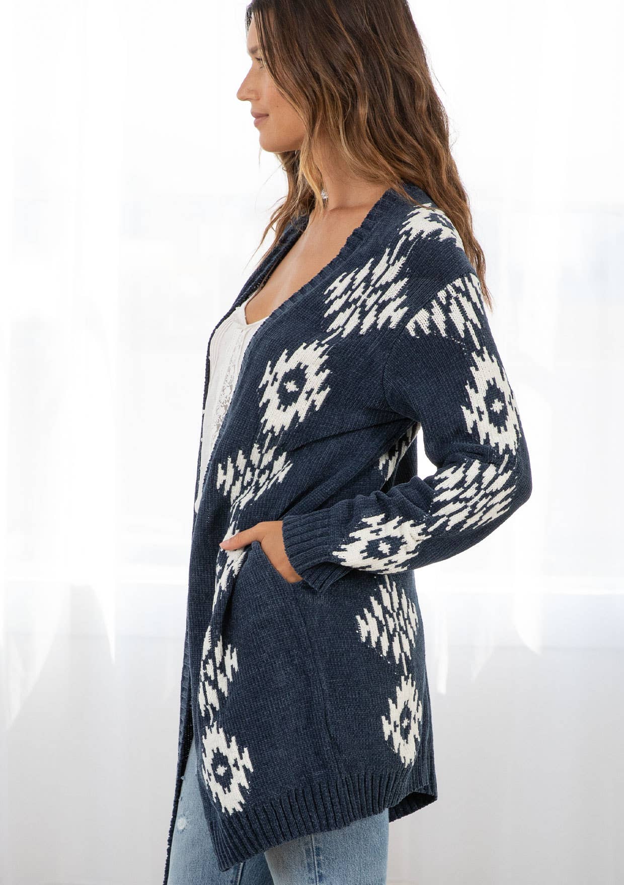 Southwestern Open Front Cardigan