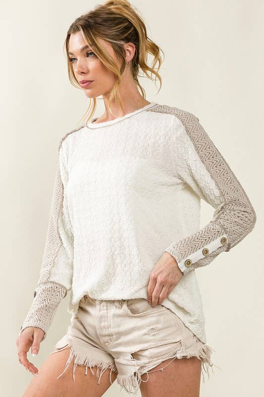 Popcorn Stitched Knit Top