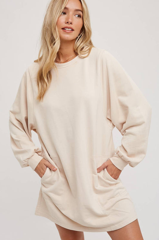 French Terry Mini Dress with Pockets