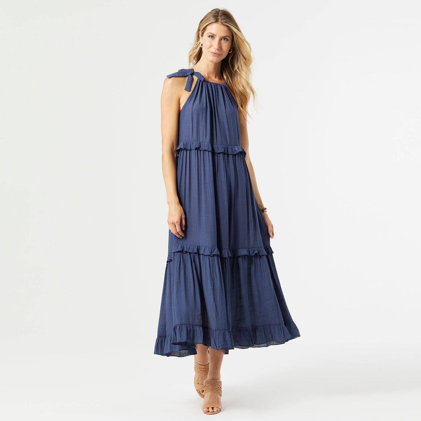 COCO + CARMEN - Julianna Tiered Ruffle Halter Dress