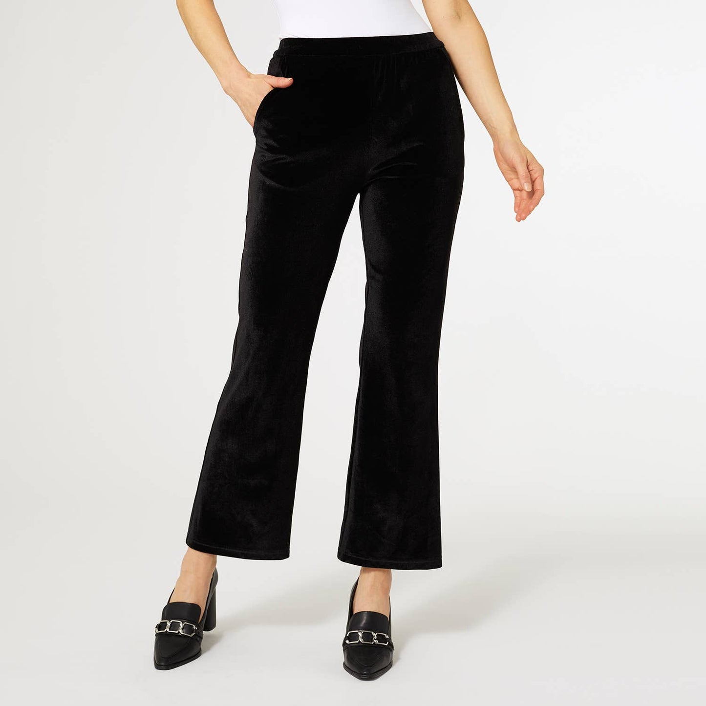 Pippa Pleat Front Velour Pant