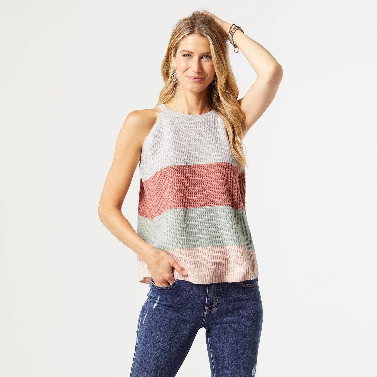COCO + CARMEN - Shelvy Striped Sweater Tank