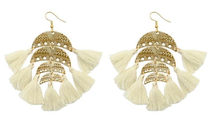 Kinsley Armelle Tawny Feather Earrings