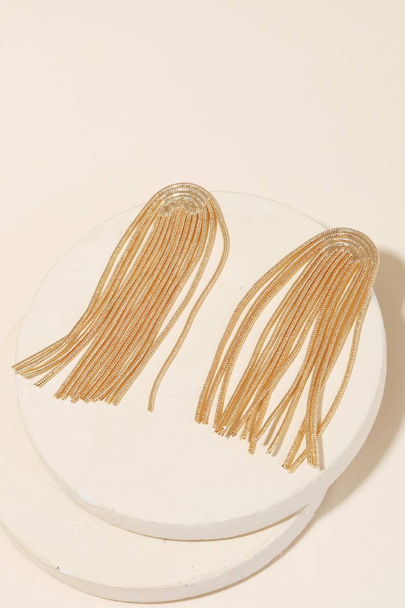 Snake Chain Arch Fringe Earrings