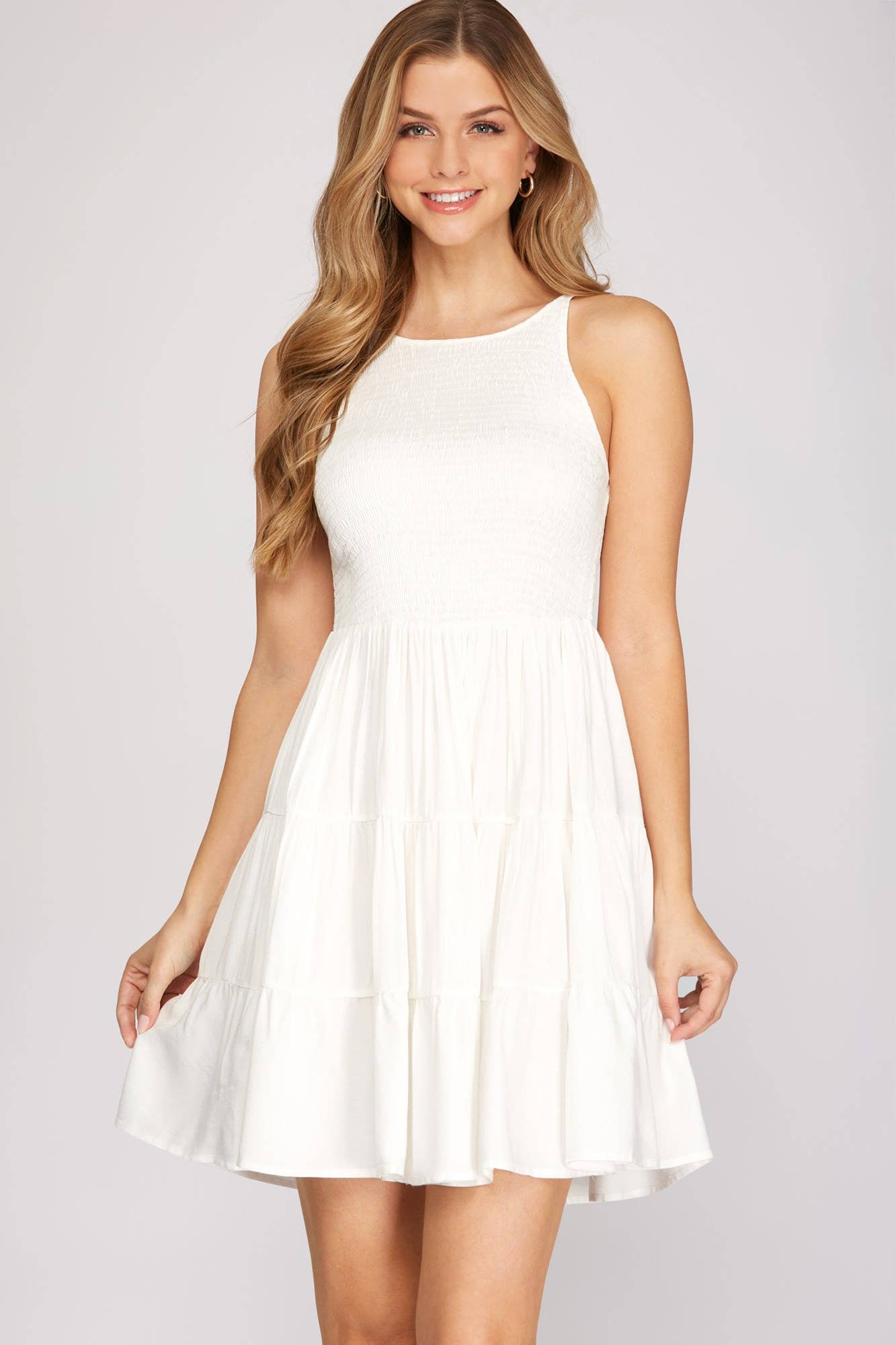 Cami Smocked Woven Tiered Dress