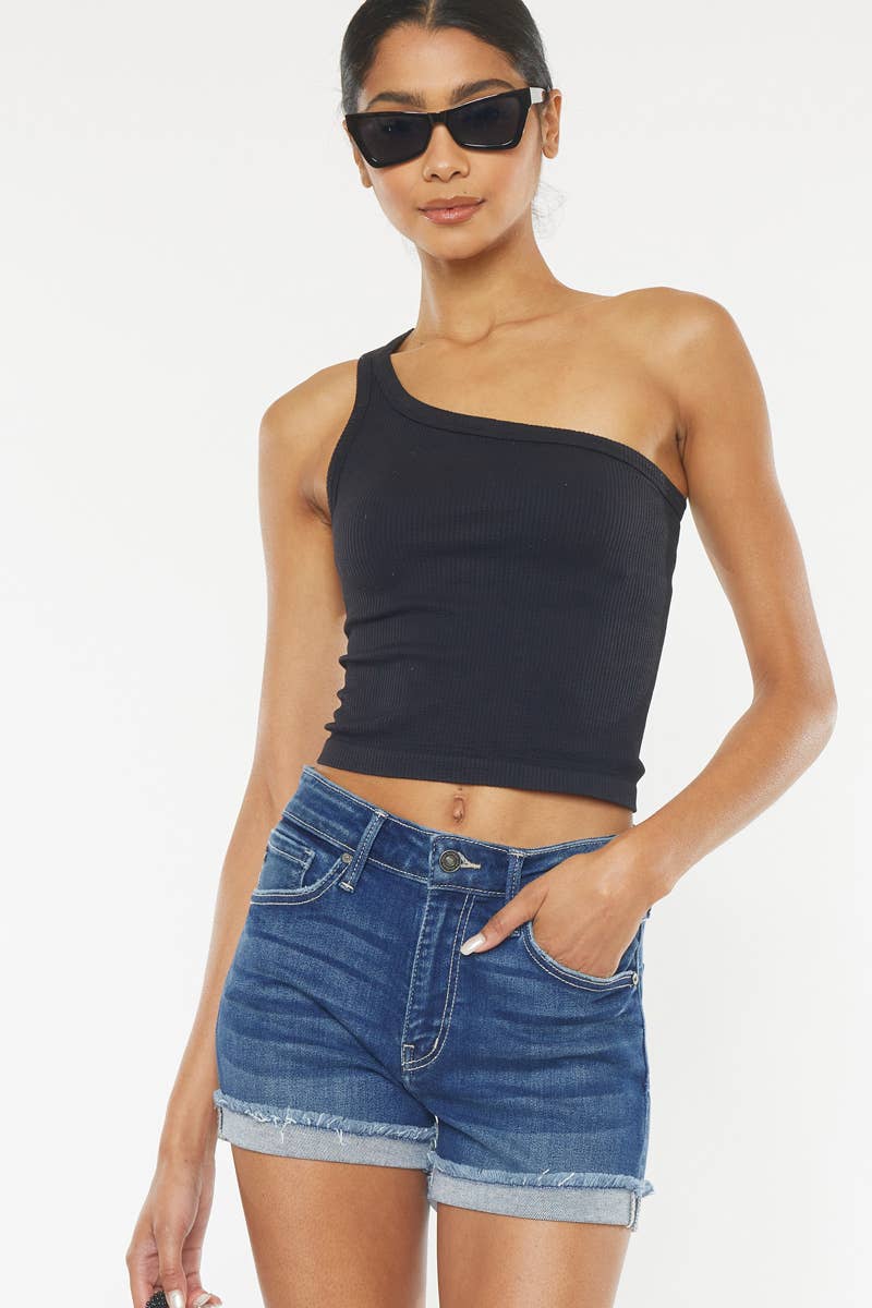 Kan Can Jean Shorts-Medium Wash