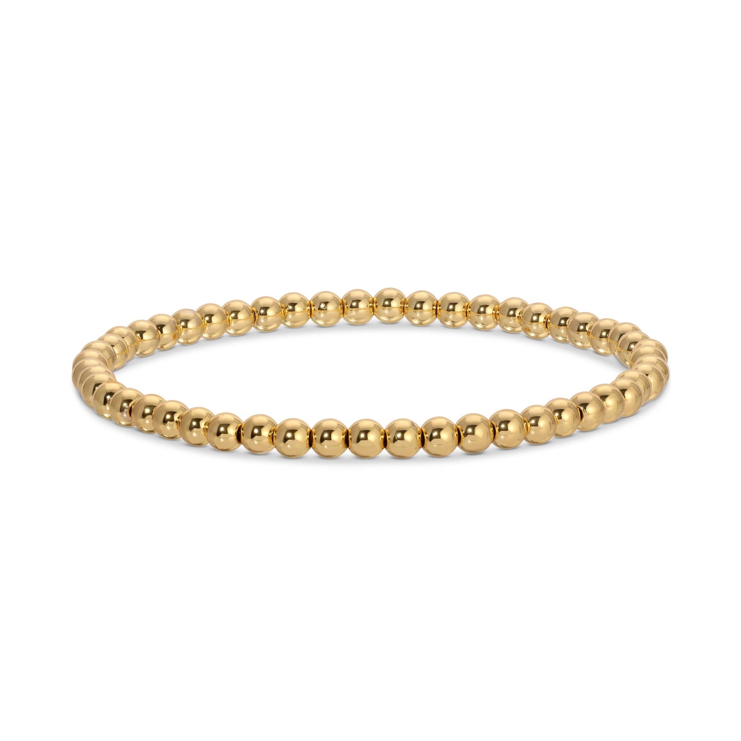4mm Bead Stretch Bracelet: Gold
