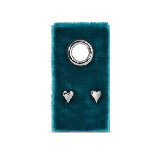 Simple Heart Studs -Silver