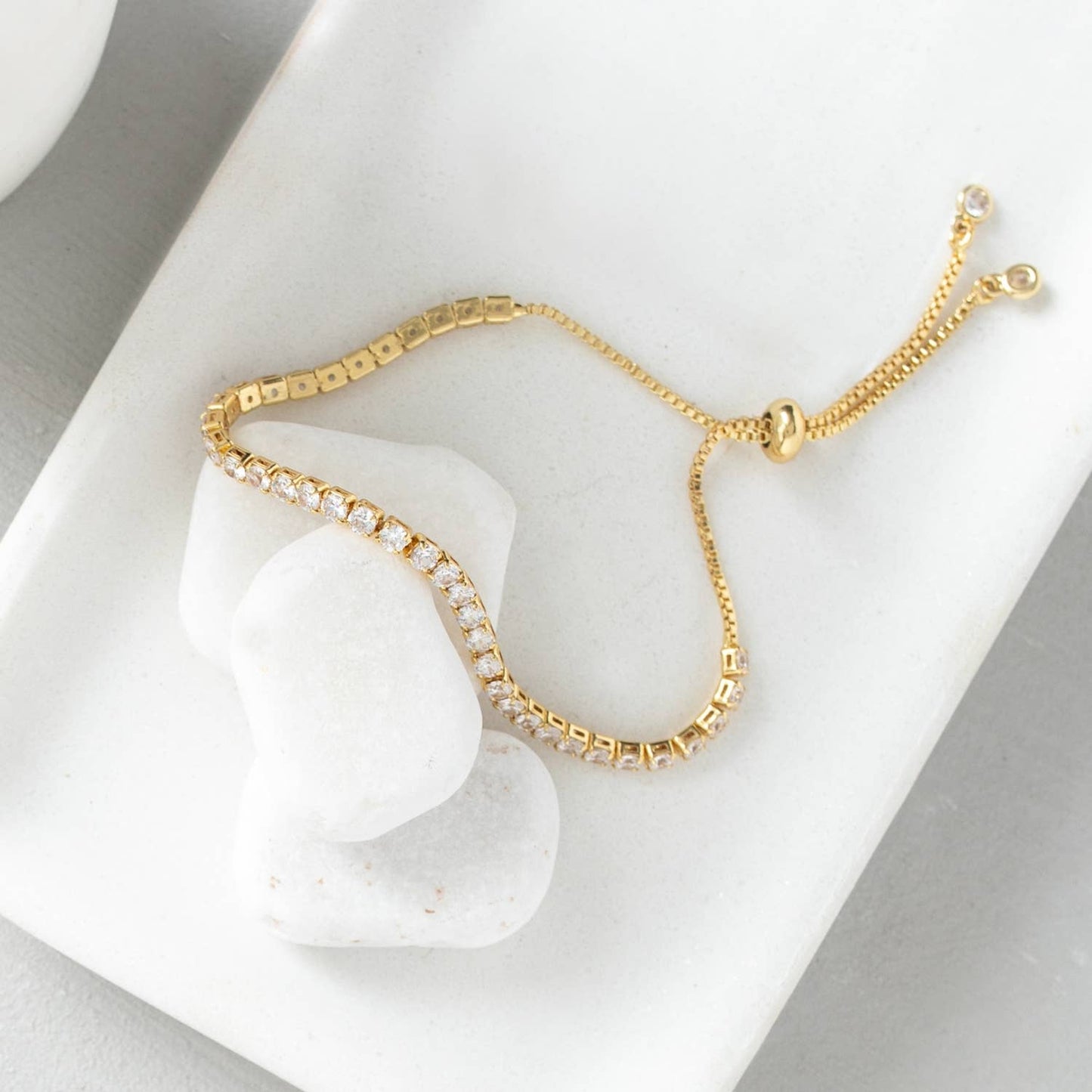 Pulley Tennis Bracelet: Gold