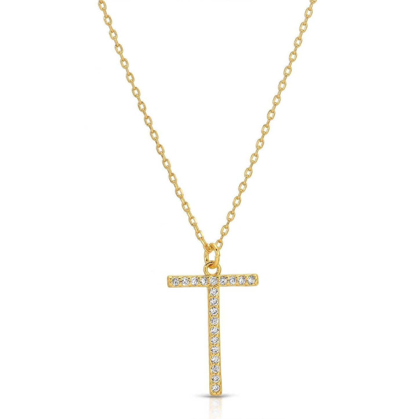 Large Pavé Initial Pendant