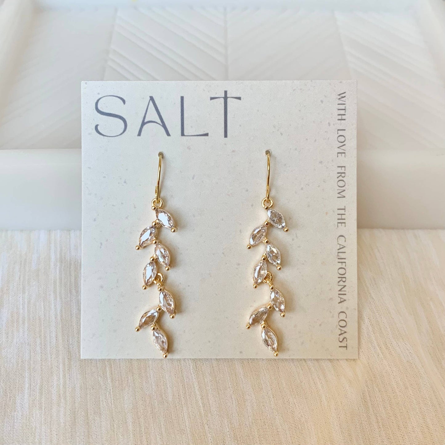 Marquise Dangle Leaf Earrings by SALT