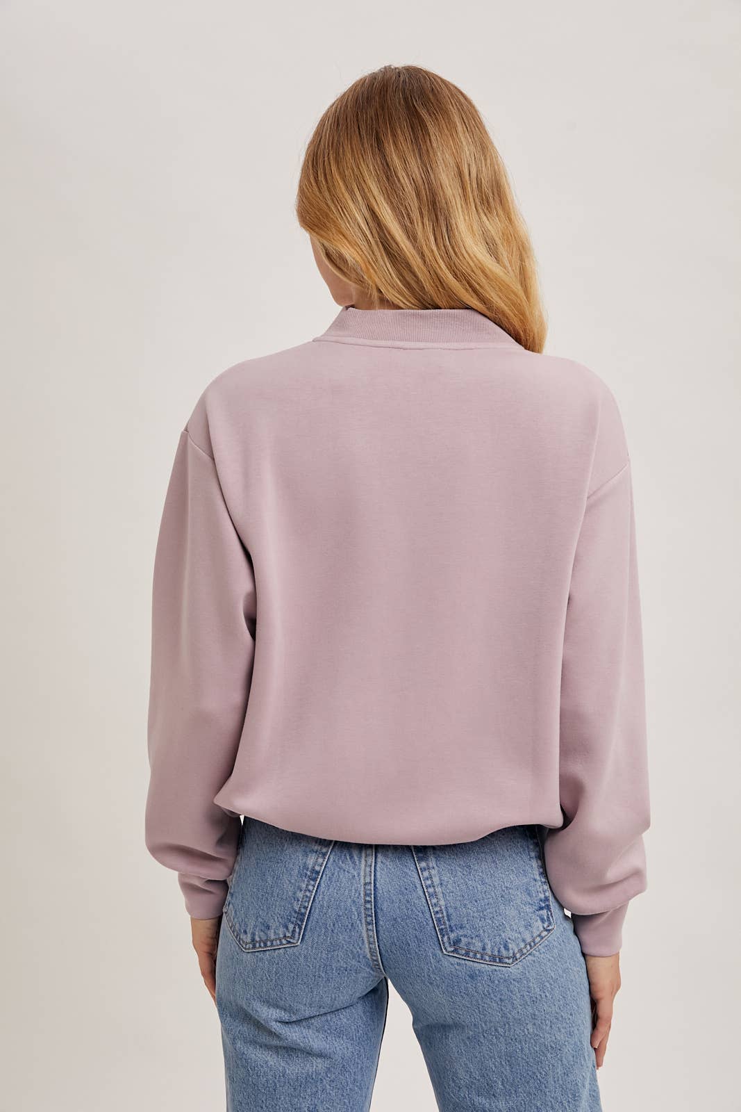 Mock Neck Pullover with Drawstring Waist