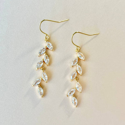 Marquise Dangle Leaf Earrings by SALT