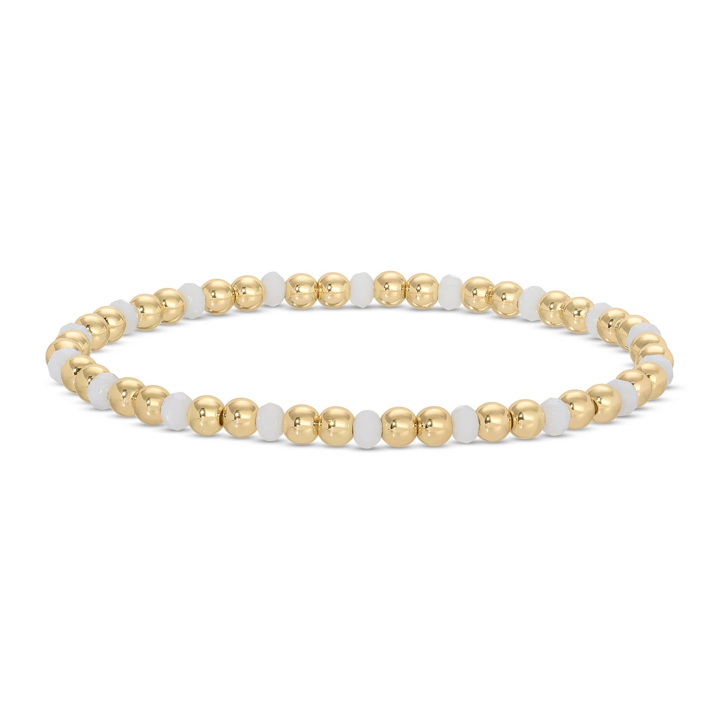 4mm Bead & Crystal Stretch Bracelet -Assorted: Brights