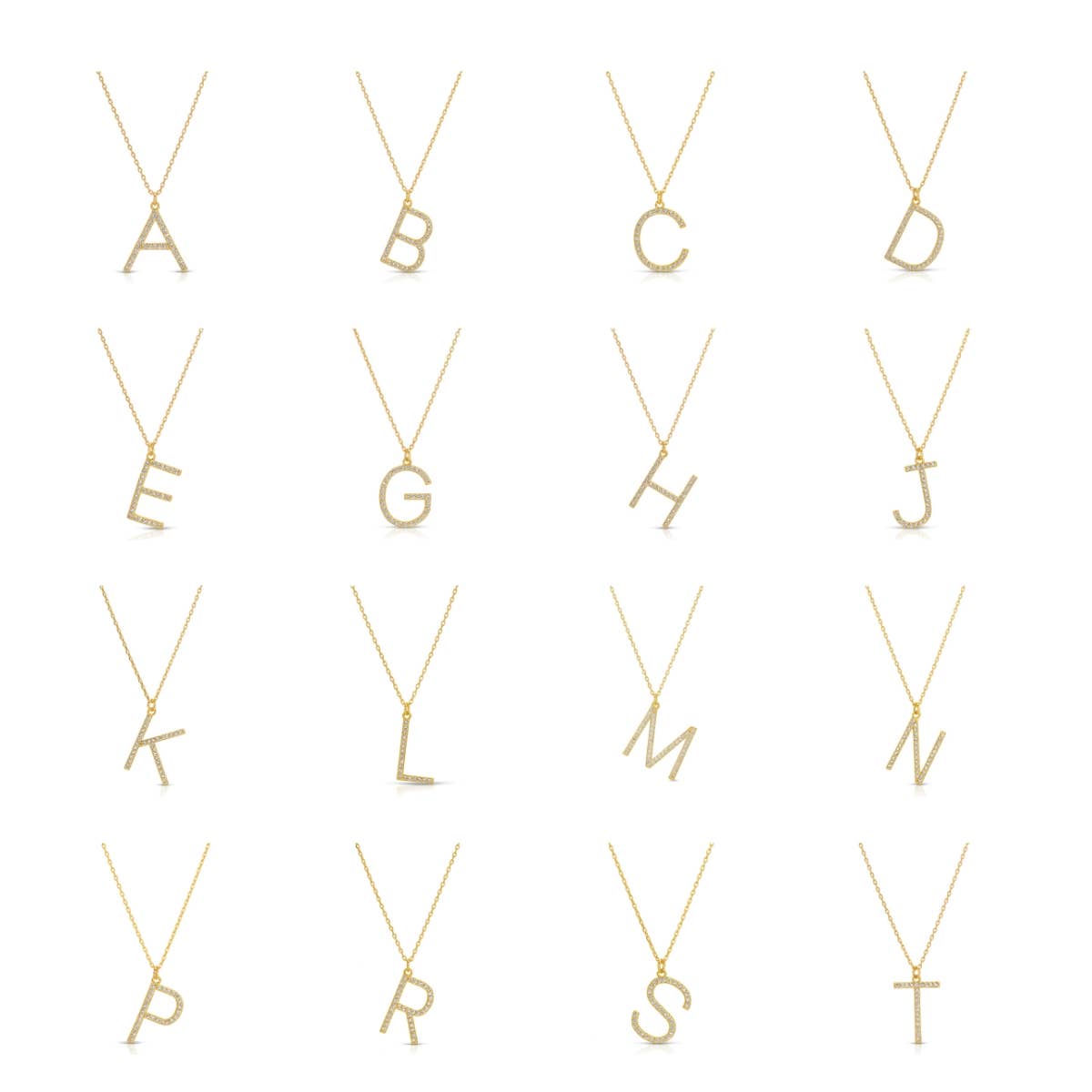 Large Pavé Initial Pendant