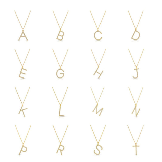 Large Pavé Initial Pendant
