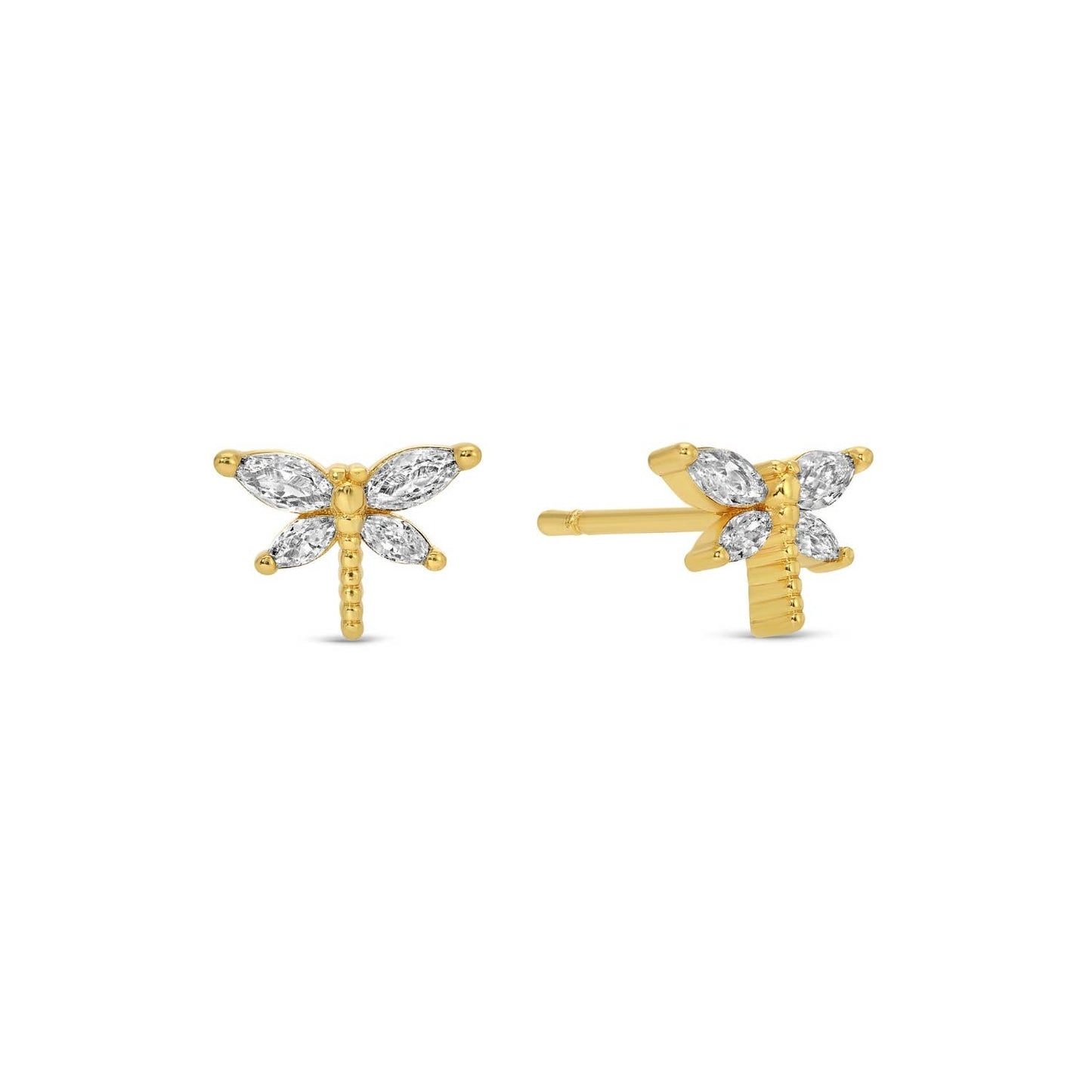 Dragonfly Studs-Gold