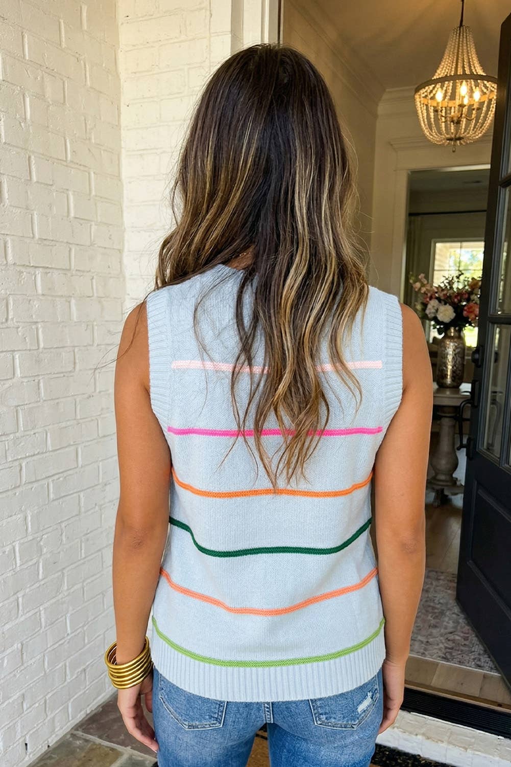 Striped Knitted Sweater Tank