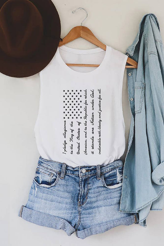 4th of July Flag Graphic Tank Top