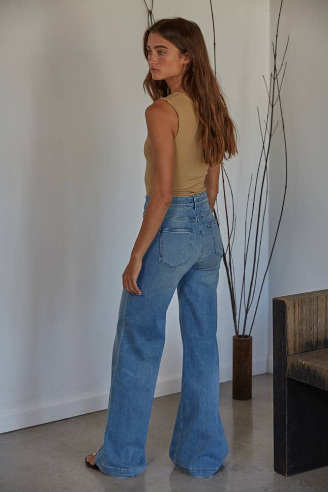 By Together - S1187N | Double Layered Seamless Top: Prussian Blue / ML