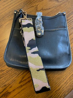 Vegan Leather Crossbody Bag - Pink Camo