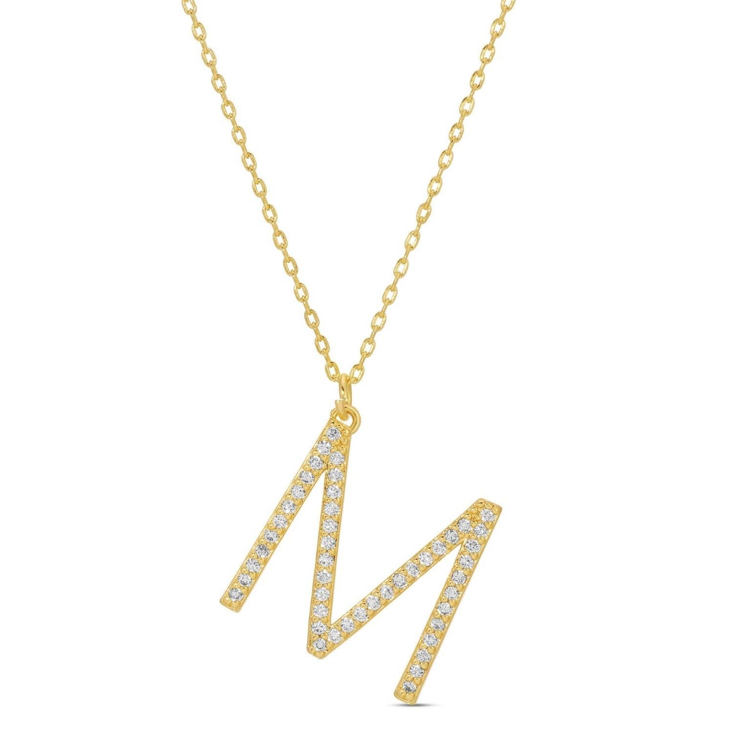 Large Pavé Initial Pendant