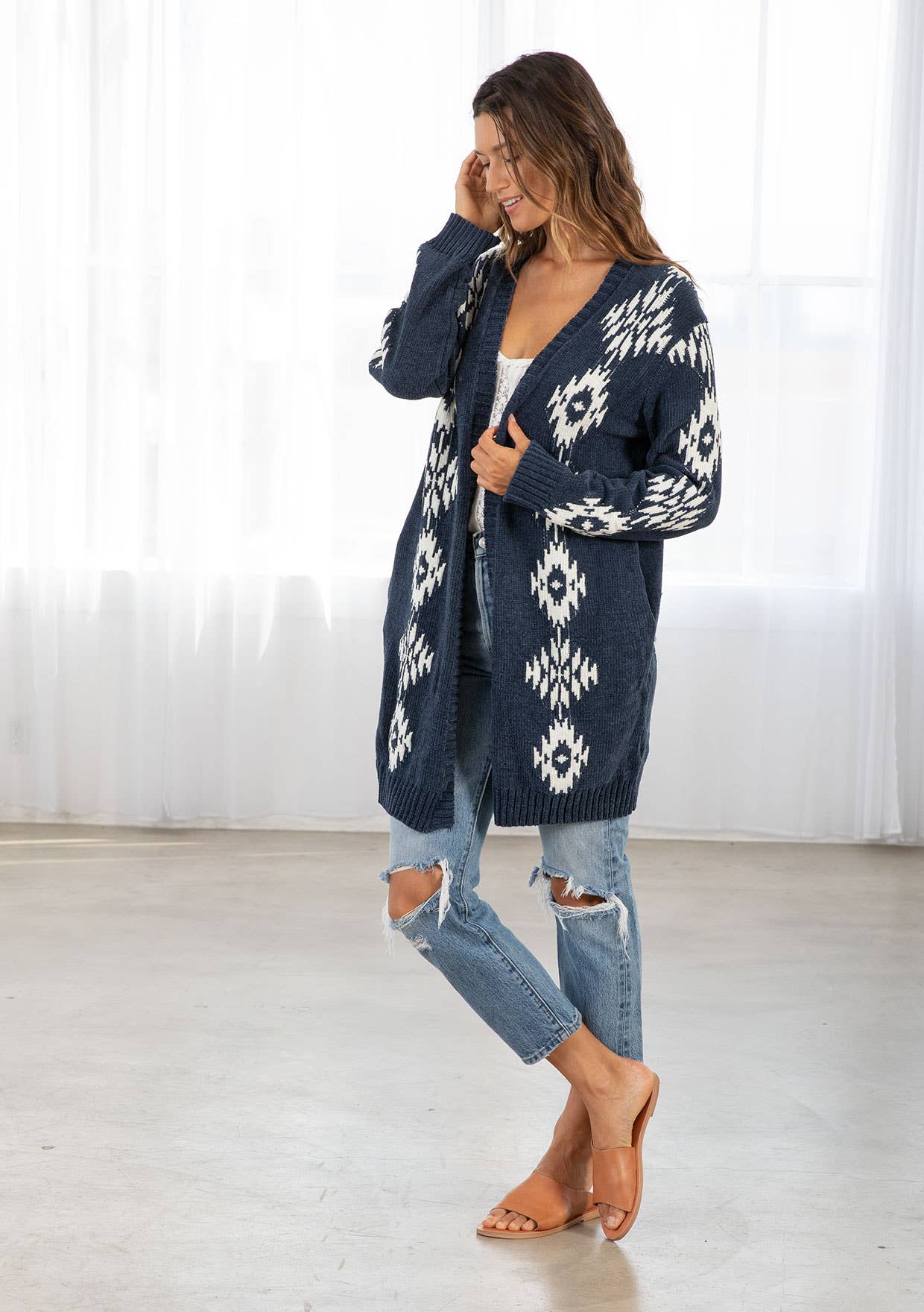 Southwestern Open Front Cardigan