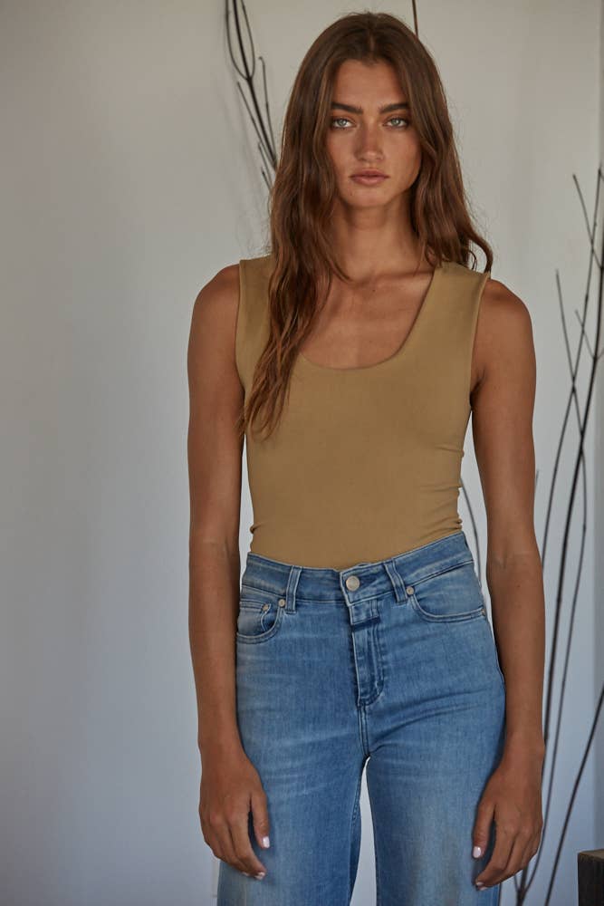 By Together - S1187N | Double Layered Seamless Top: Prussian Blue / ML