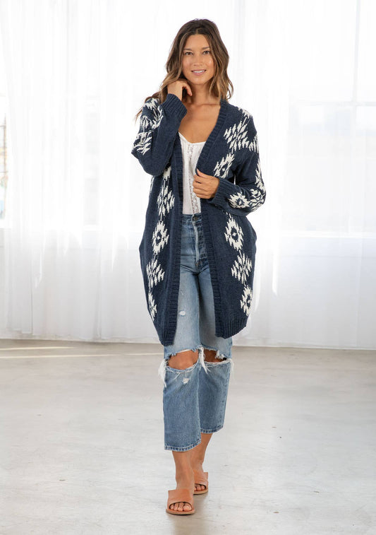 Southwestern Open Front Cardigan