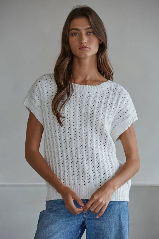 Crochet Short Sleeve Sweater