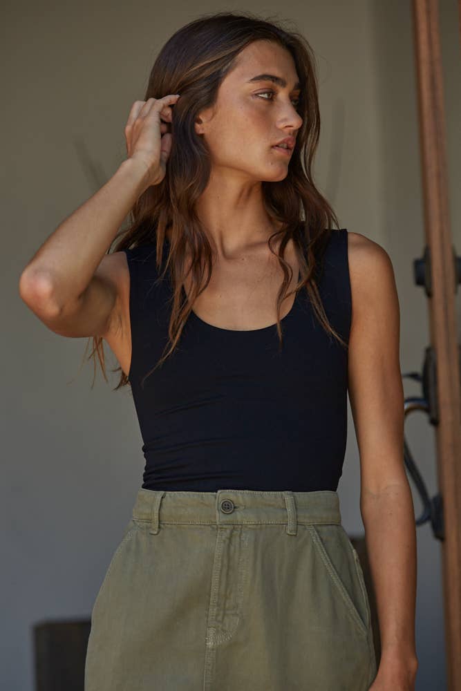 By Together - S1187N | Double Layered Seamless Top: Prussian Blue / ML