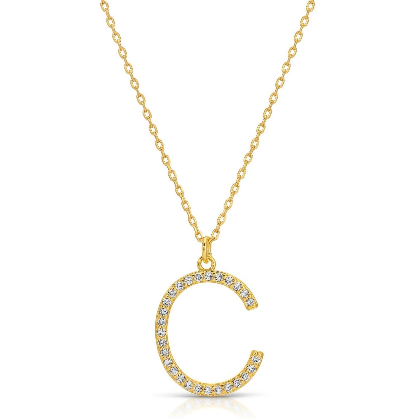 Large Pavé Initial Pendant