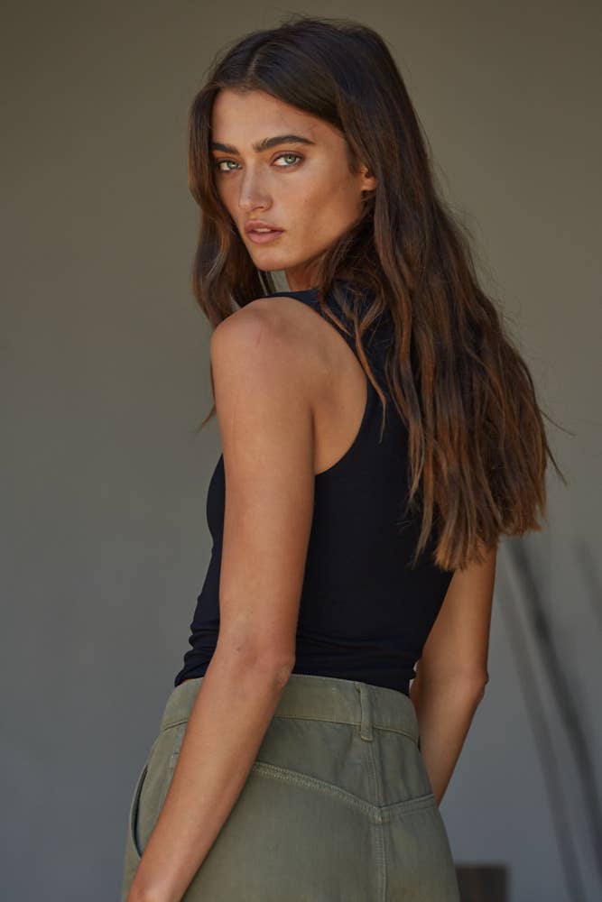 By Together - S1187N | Double Layered Seamless Top: Prussian Blue / ML