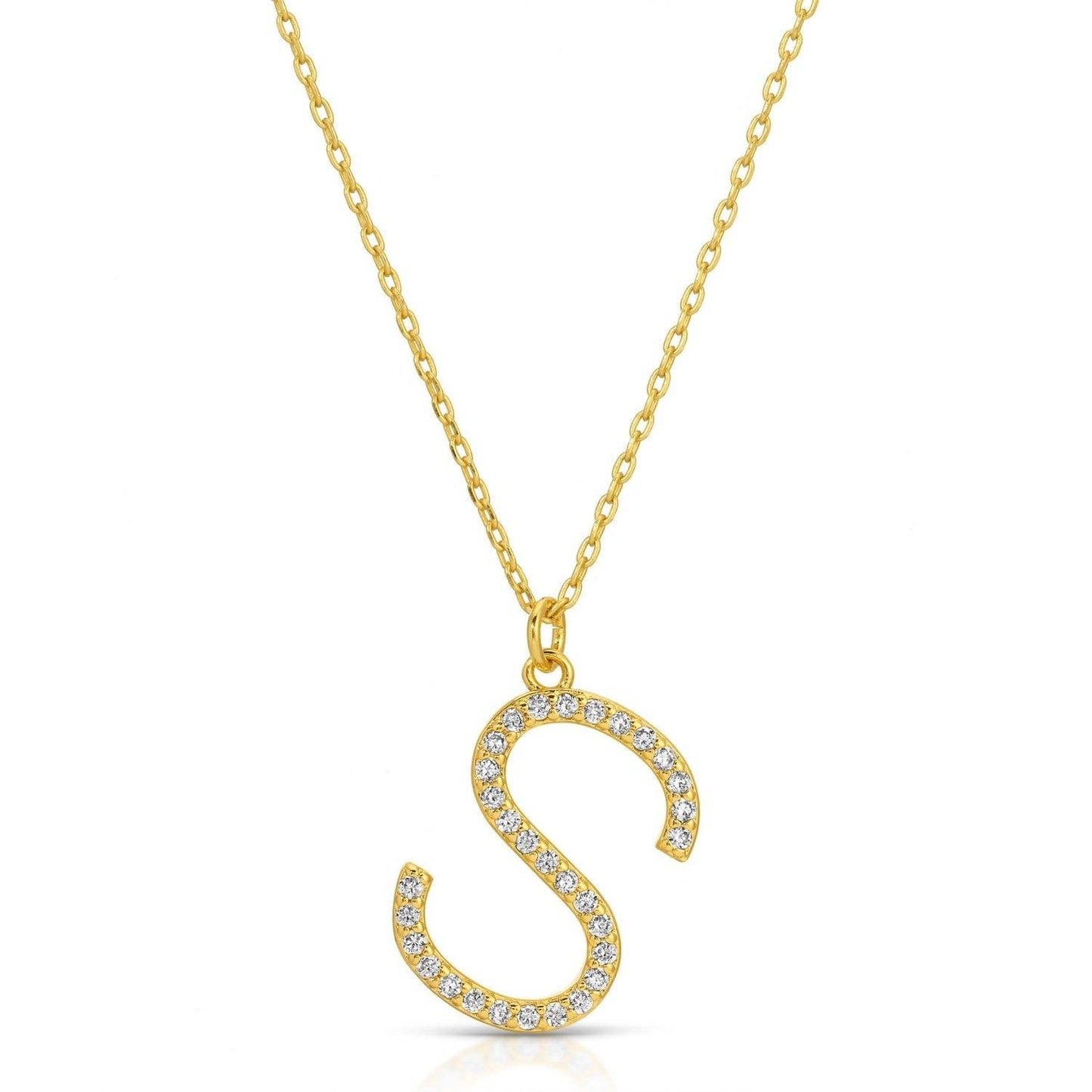 Large Pavé Initial Pendant
