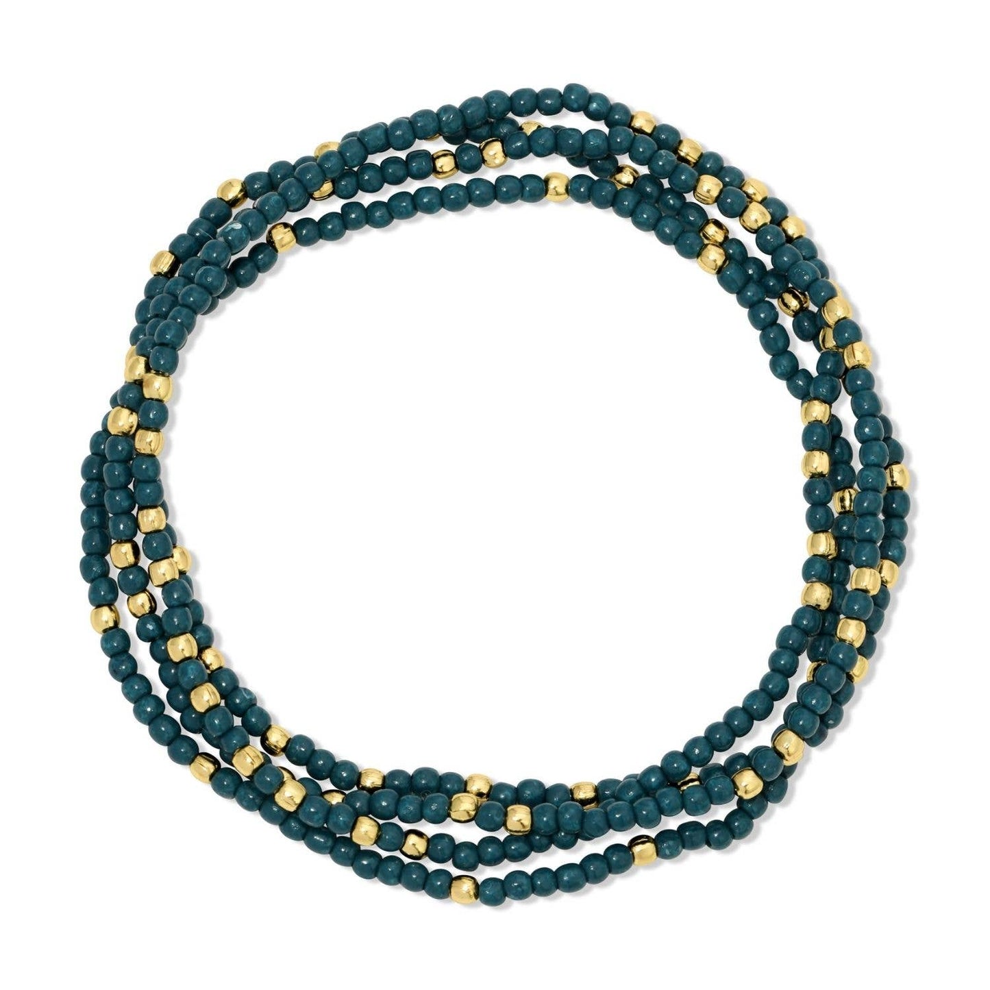 Solid Color 2mm Seed Bead Bracelets: Blue Grey