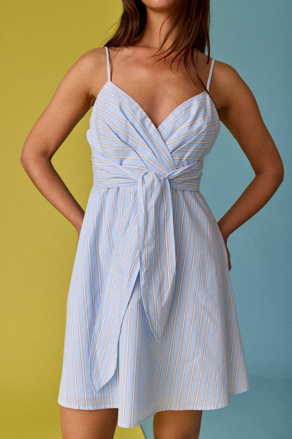 Striped Tie Back Mini Dress