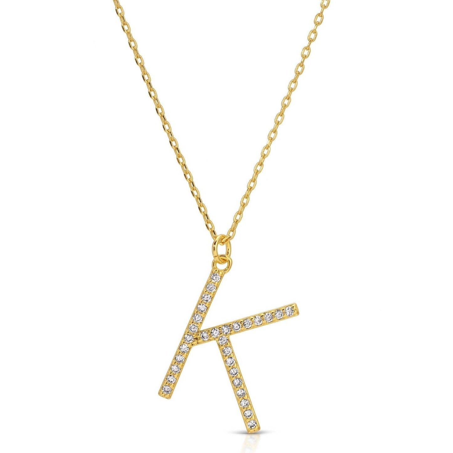 Large Pavé Initial Pendant