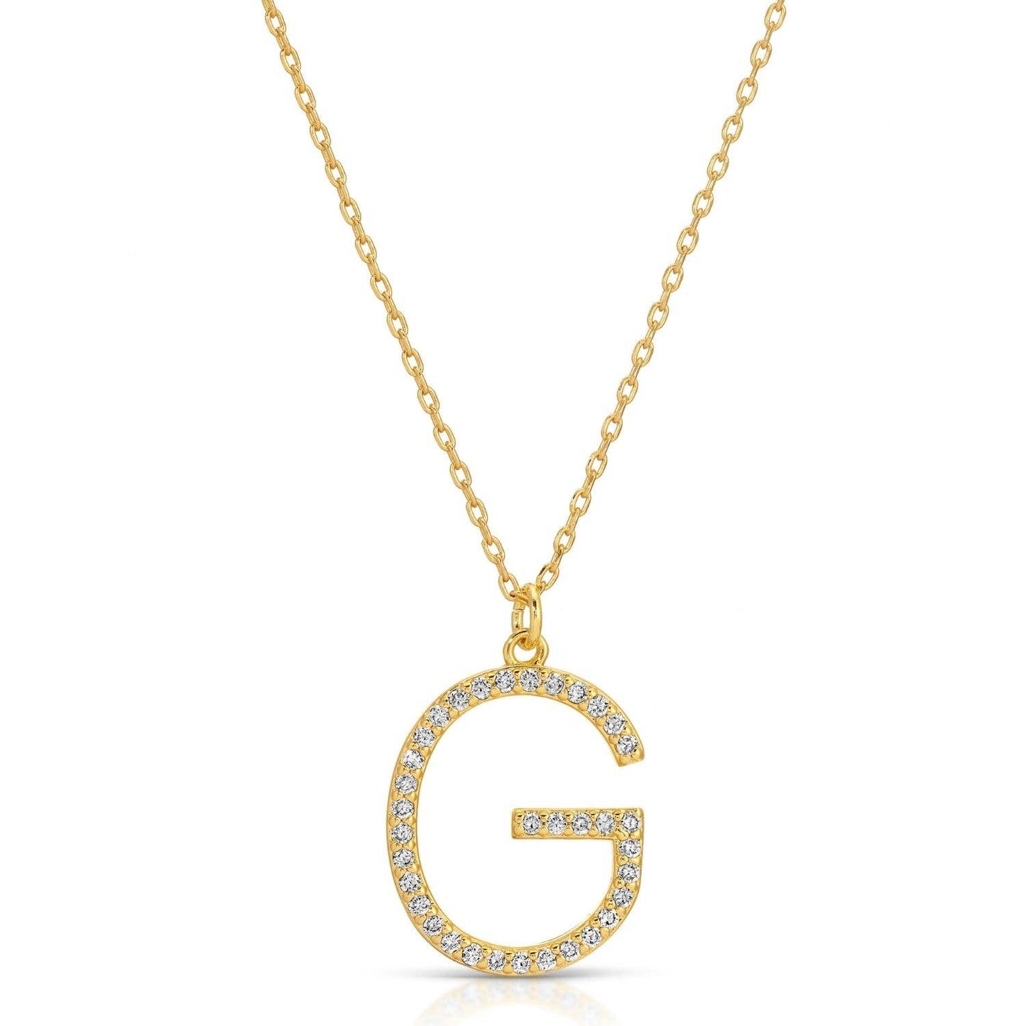 Large Pavé Initial Pendant