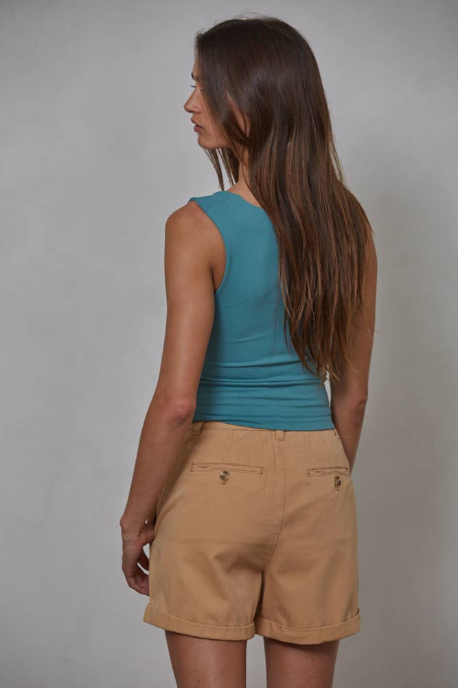 By Together - S1187N | Double Layered Seamless Top: Prussian Blue / ML