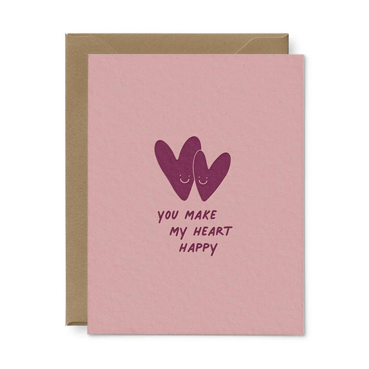 Ruff House Print Shop - You Make My Heart Happy Love Card