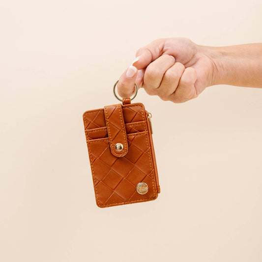 Keychain Wallet - Woven Cognac