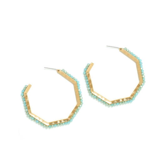 Green Octagon Hoops